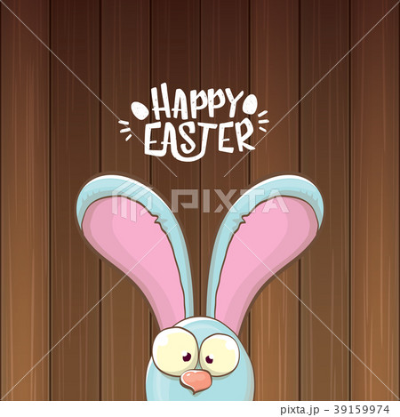 easter bunny with calligraphic text happy easter 39159974