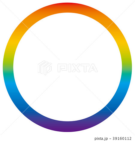 濃い色の虹色の輪のイラスト素材
