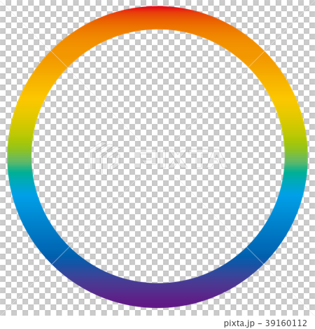 濃い色の虹色の輪のイラスト素材