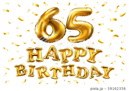 vector happy birthday 65 celebration gold balloon vector happy birthday 65 celebration gold balloon 39162356