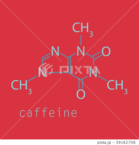 Caffeine molecule chemical structure. Vector 39162708