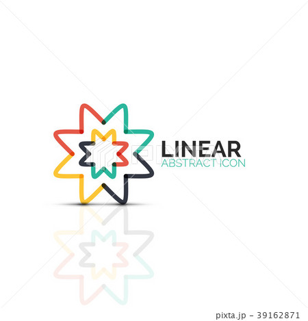 Abstract flower or star minimalistic linear icon 39162871