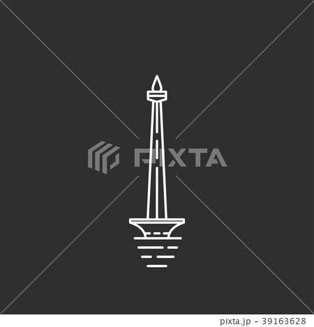 Indonesia landmark. Illustations in outline style Indonesia landmark. Illustations in outline style 39163628