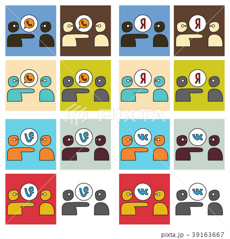 Social network symbols in speech balloons 39163667