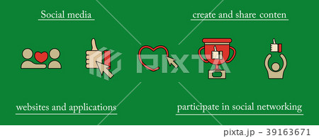 Social media icons in speech bubbles with group of Social media icons in speech bubbles with group of 39163671