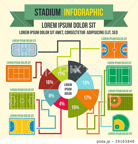 Stadium infographic elements, flat style Stadium infographic elements, flat style 39163846