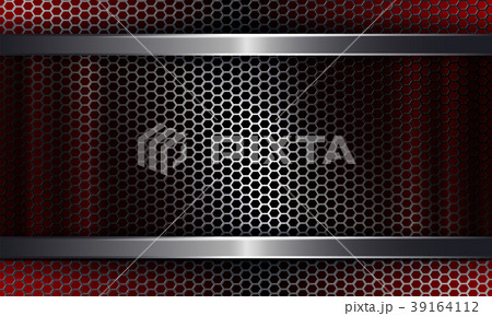Geometric background with metal grating, frame. 39164112