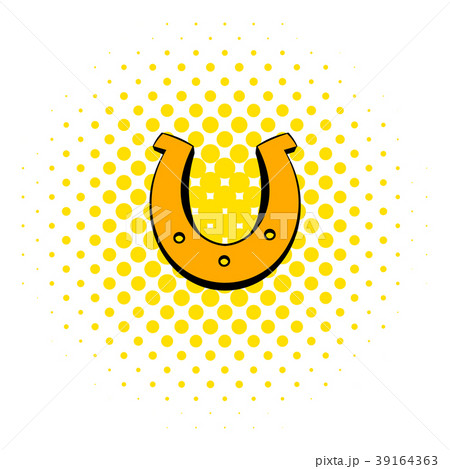 Golden horseshoes luck symbol icon, comics style Golden horseshoes luck symbol icon, comics style 39164363