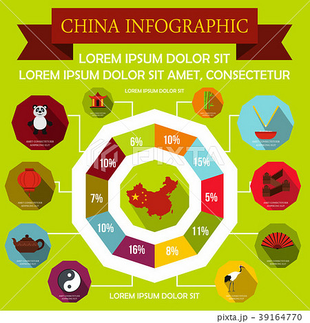 China infographic elements, flat style  39164770