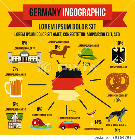 German infographic elements, flat style 39164793