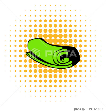 Green towel rolled up icon, comics style Green towel rolled up icon, comics style 39164833
