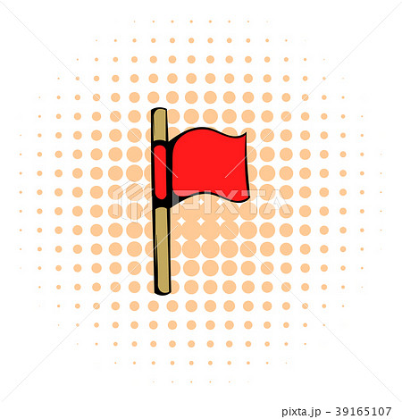 Red flag icon, comics style Red flag icon, comics style 39165107