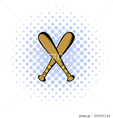 Two crossed baseball bats icon, comics style Two crossed baseball bats icon, comics style 39165110