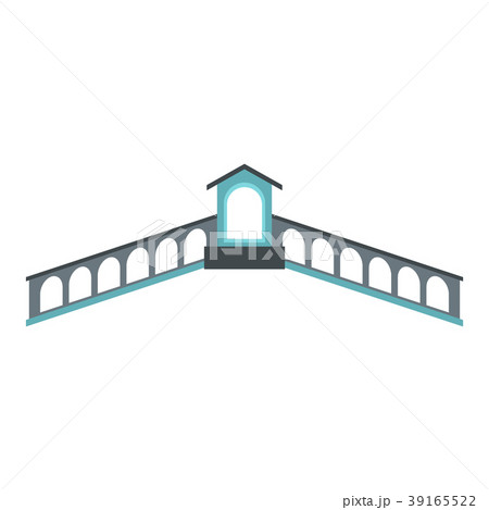 Rialto Bridge, Venice icon, flat style  39165522