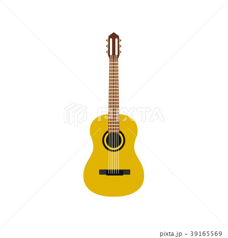 Classic guitar icon, flat style 39165569