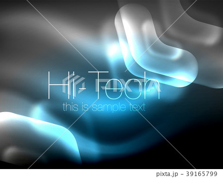 Blurred arrows in dark space. Neon pointers, glass 39165799