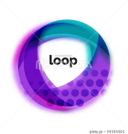 Loop circle business icon, created with glass 39165801