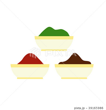 Colorful tika powders icon, flat style 39165986