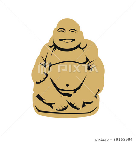 Hotei or Budai, Japanese Netsuke icon, flat style Hotei or Budai, Japanese Netsuke icon, flat style 39165994