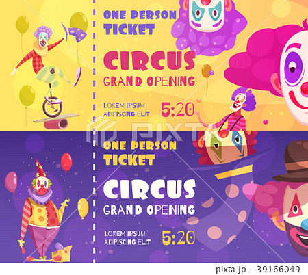 Circus Tickets Clowns Banners  39166049