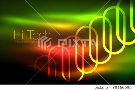 Glowing ellipses dark background, waves and swirl 39166090