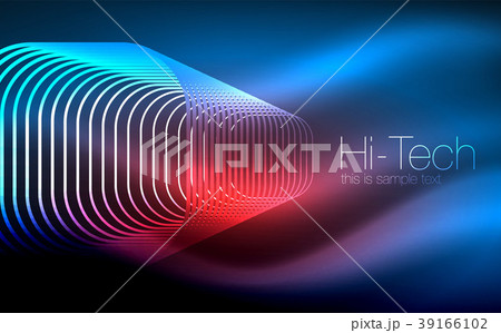 Glowing ellipses dark background, waves and swirl 39166102