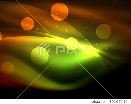 Neon wave background with light effects, curvy 39167112