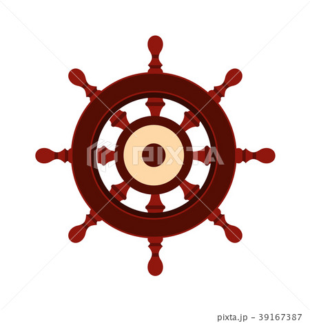 Wooden ship wheel icon 39167387