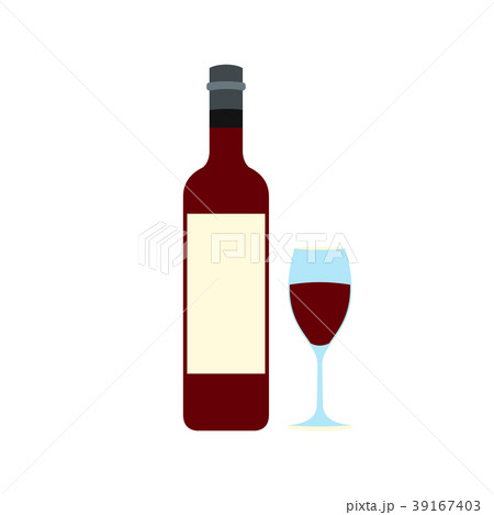 Bottle red wine and glass icon Bottle red wine and glass icon 39167403