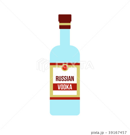 Bottle of vodka icon, flat style Bottle of vodka icon, flat style 39167457