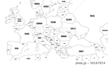 Outline map of Europe with Caucasian region