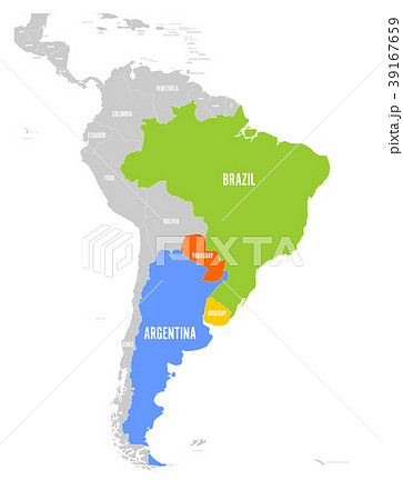Map of MERCOSUR countires. South american trade 39167659