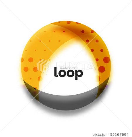 Loop circle business icon, created with glass Loop circle business icon, created with glass 39167694