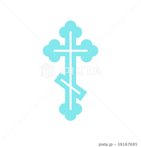 Orthodox cross icon, flat style Orthodox cross icon, flat style 39167695