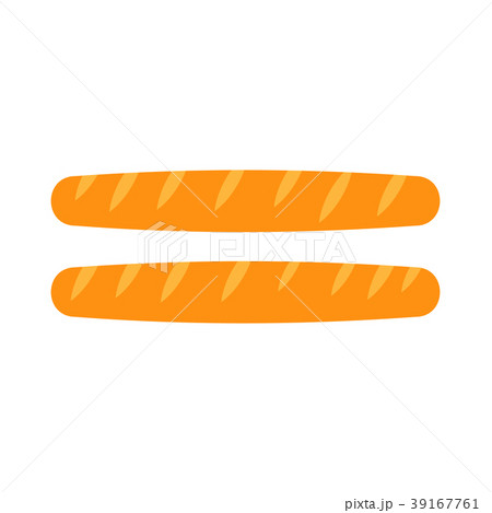 Two french baguettes icon, flat style 39167761