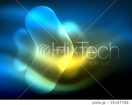 Blurred arrows in dark space. Neon pointers, glass 39167766