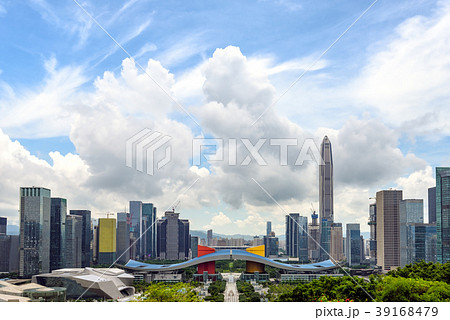 中国・深センの高層ビル群の風景 39168479