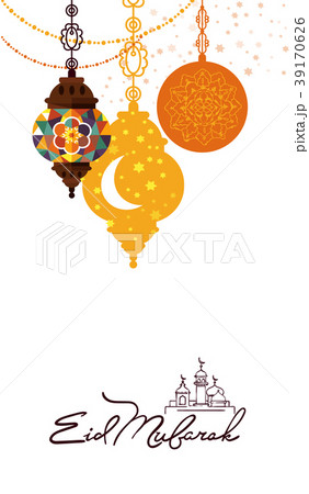 Eid Mubarak arabic muslim card design 39170626