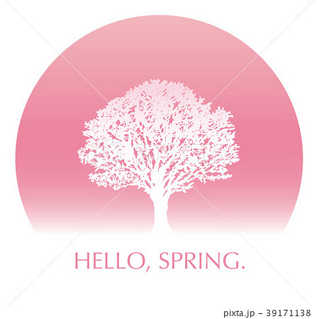 満開の桜の木の背景のイラスト素材
