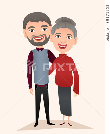 Happy middle aged couple isolated 39171553