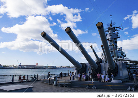 戦艦ミズーリ 主砲の写真素材