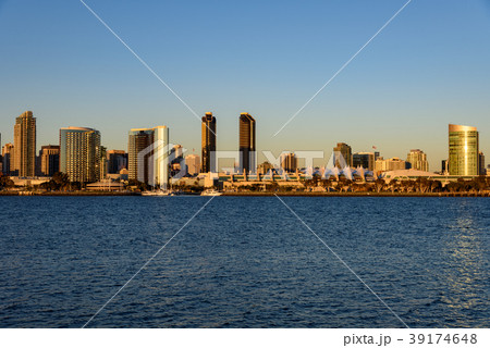 サンディエゴのダウンタウンの風景 夕景 サンディエゴのダウンタウンの風景 夕景 39174648