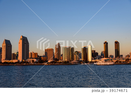 サンディエゴのダウンタウンの風景 夕景 サンディエゴのダウンタウンの風景 夕景 39174671