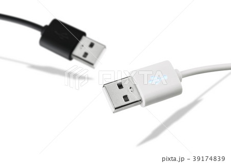 Black and white USB Cable isolated  39174839