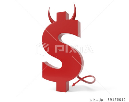 money is evil. conceptual 3d illustration. 39176012