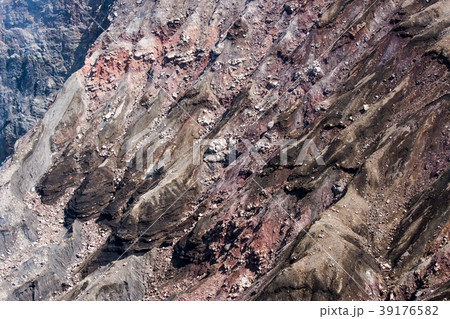 Cooled lava in Naka dake volcano, Mount Aso, Japan Cooled lava in Naka dake volcano, Mount Aso, Japan 39176582