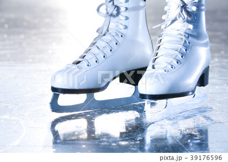 Dramatic landscape blue shot of ice skates Dramatic landscape blue shot of ice skates 39176596