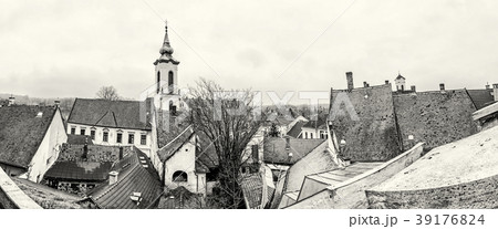 Annunciation church and red roofs of houses, Szent Annunciation church and red roofs of houses, Szent 39176824