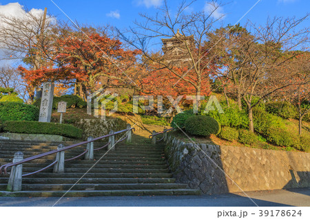 秋の丸岡城の天守の風景 39178624