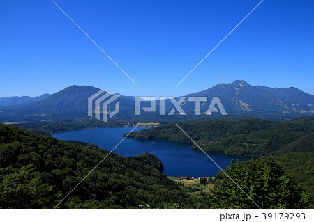 野尻湖と黒姫山と妙高山 野尻湖と黒姫山と妙高山 39179293